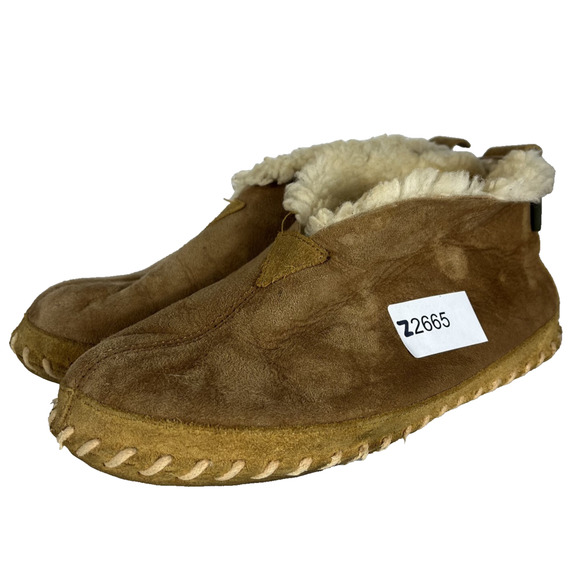 LL Bean Slipper Boots Shoes Women 8M Brown Suede Shearling Wicked Good - Picture 3 of 16